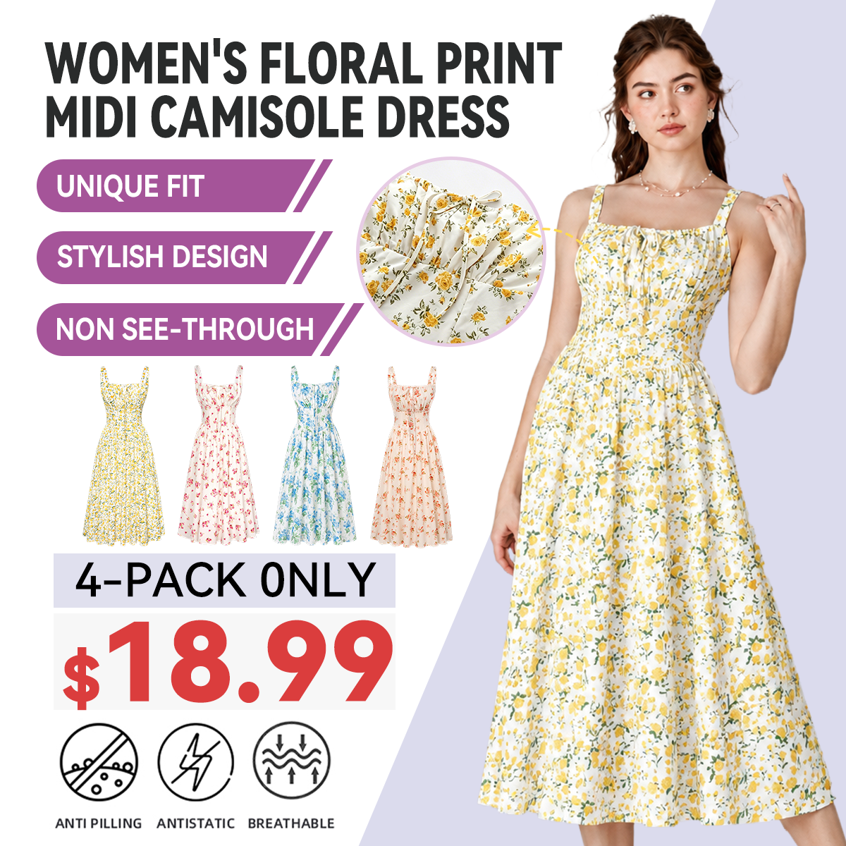 Vacation Casual Style, Spring Summer Wear, Floral Corset Milkmaid Midi Dress