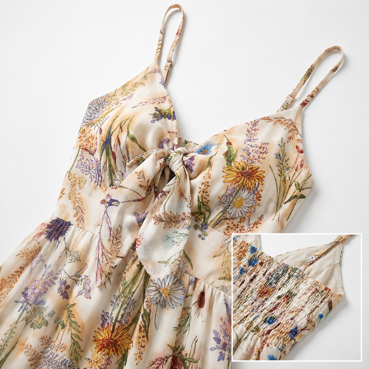 Women's Boho Floral Cami A-Line Summer Dress