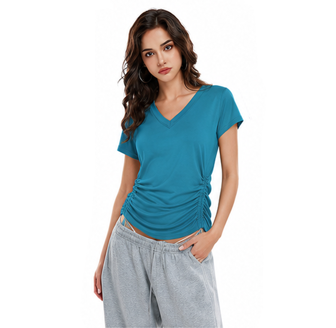 🔥 Women's V-Neck Everyday Tee | Ultra-Soft, Flattering Fit & All-Day Comfort 💖