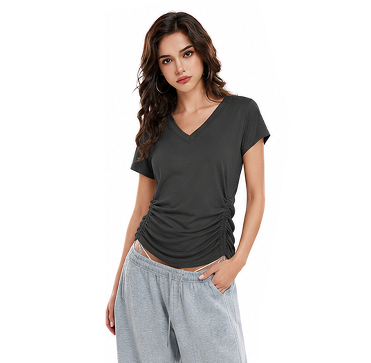 🔥 Women's V-Neck Everyday Tee | Ultra-Soft, Flattering Fit & All-Day Comfort 💖