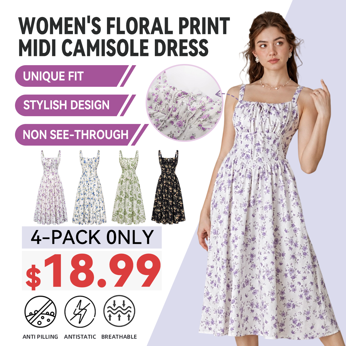 Vacation Casual Style, Spring Summer Wear,  Floral Corset Milkmaid Midi Dress