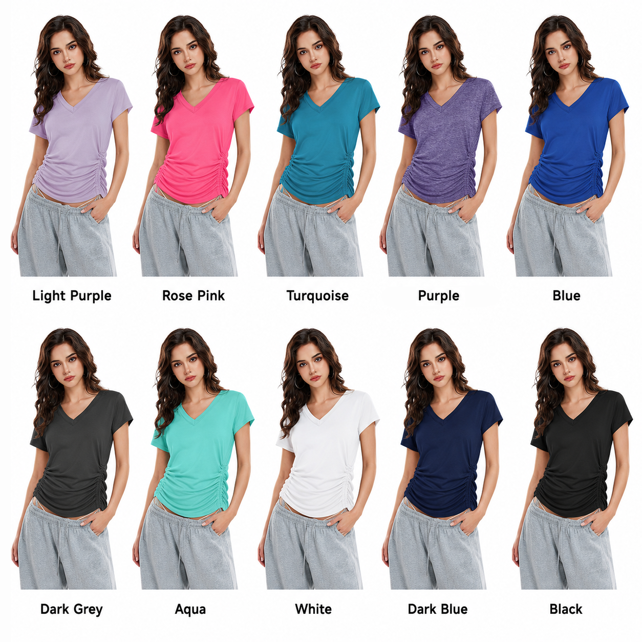 🔥 Women's V-Neck Everyday Tee | Ultra-Soft, Flattering Fit & All-Day Comfort 💖