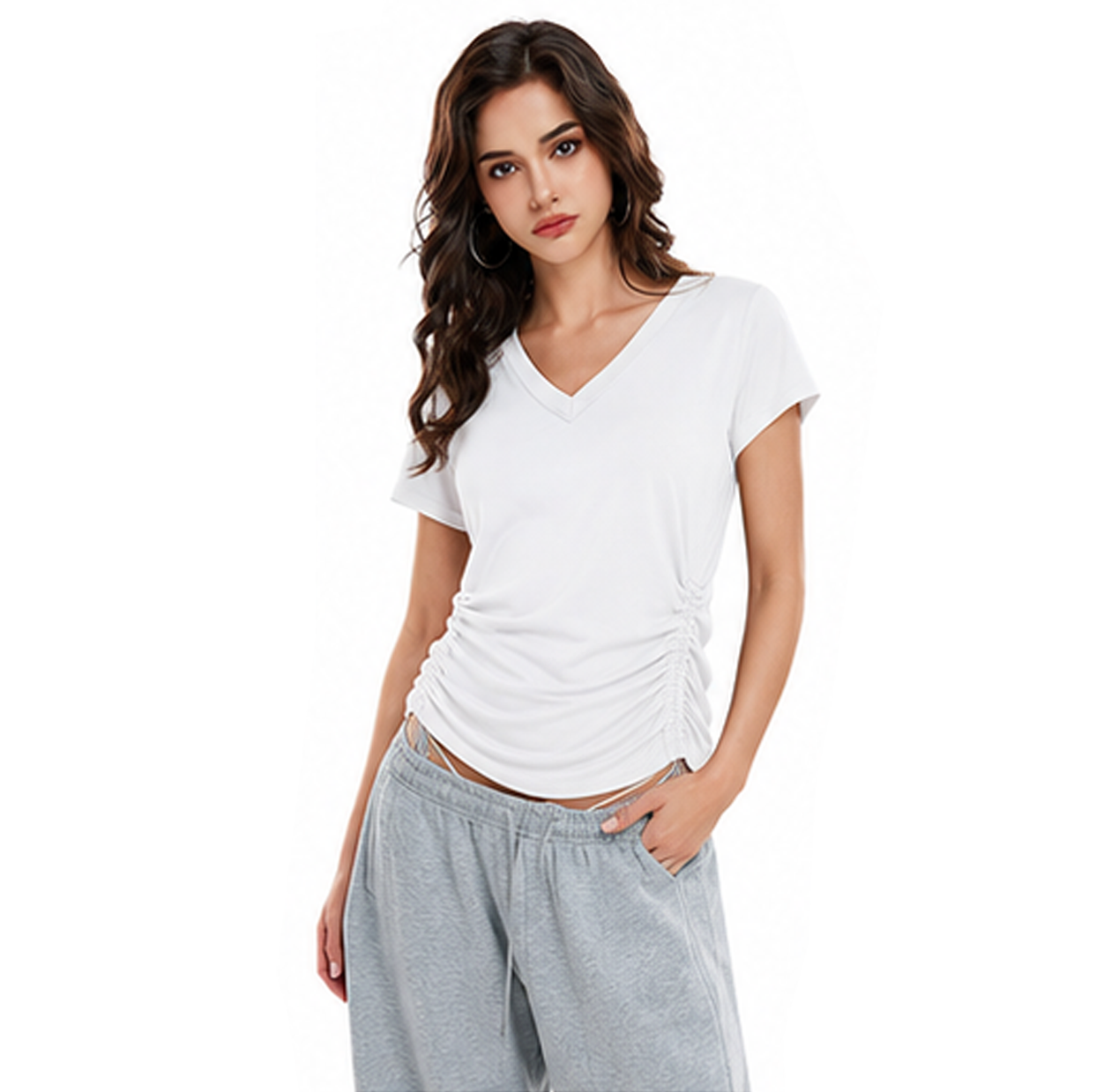 🔥 Women's V-Neck Everyday Tee | Ultra-Soft, Flattering Fit & All-Day Comfort 💖