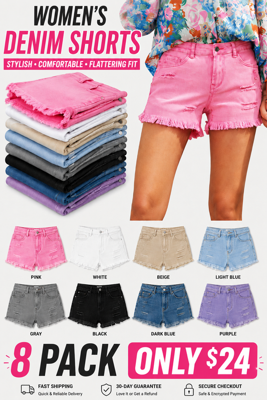 Women's Casual Mid Rise Denim Shorts