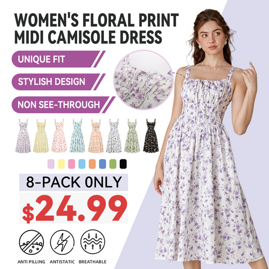 Vacation Casual Style, Spring Summer Wear,  Floral Corset Milkmaid Midi Dress